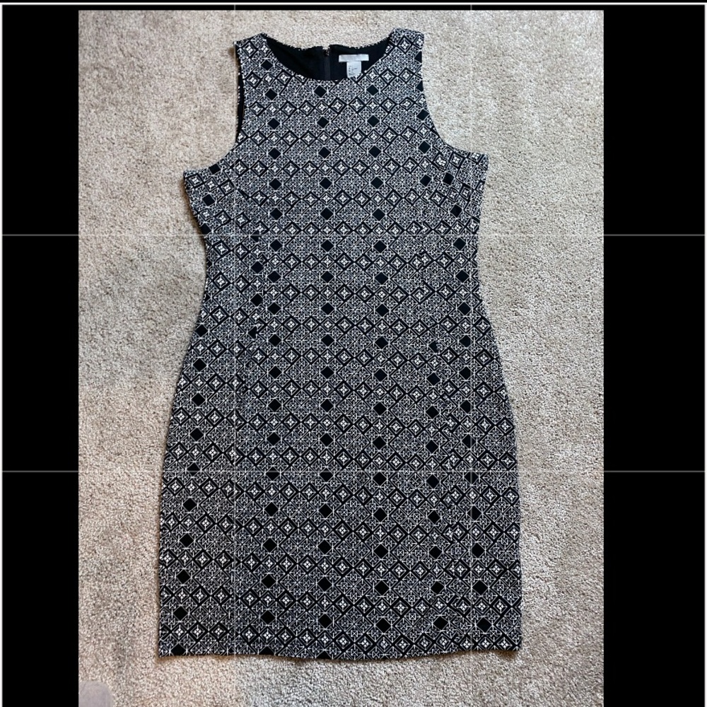H&M‎ black and white sheath dress NWT